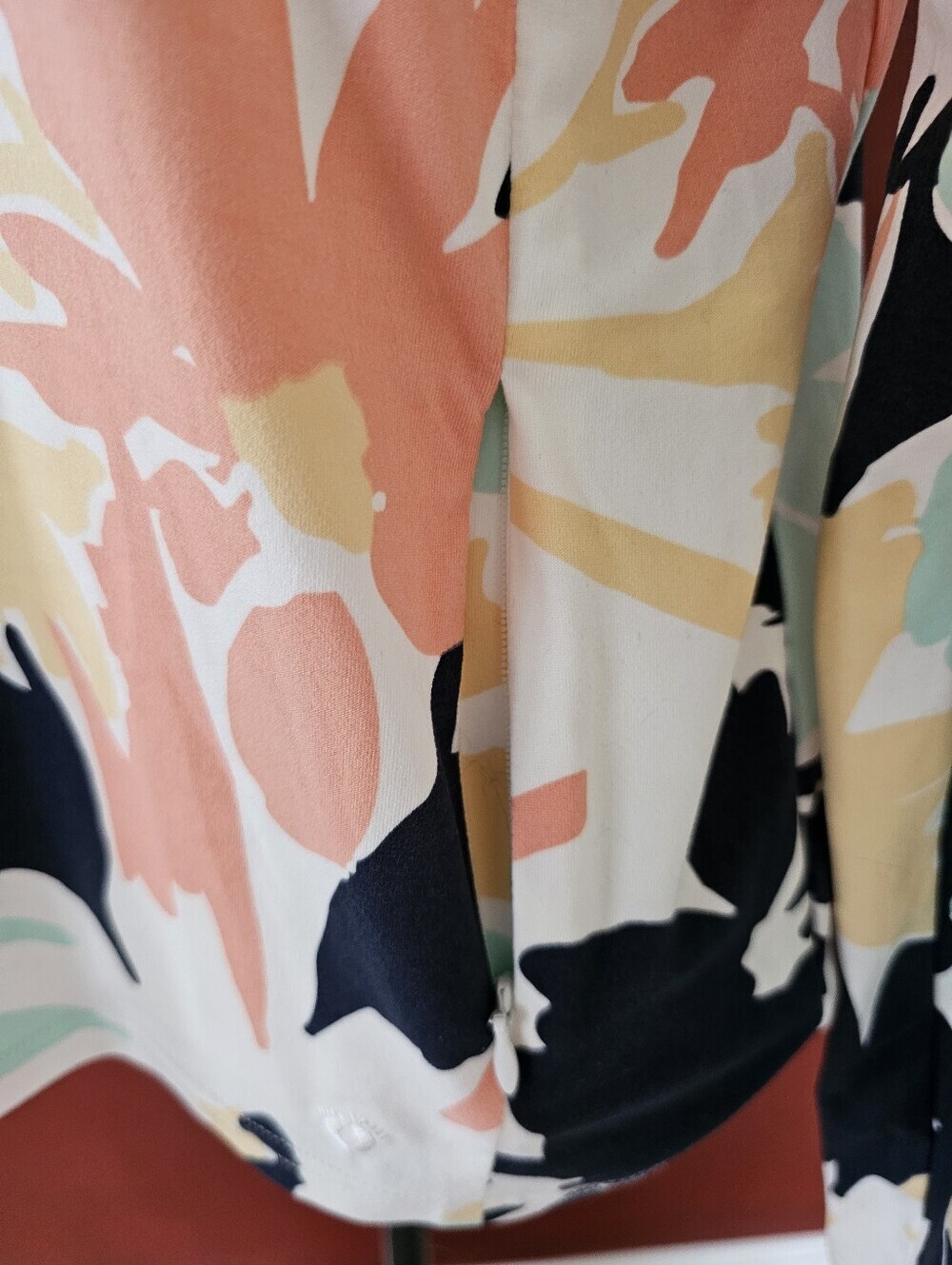 Hang Ten Floral Long-Sleeve Top in Pastel Mint, Peach & Navy - Picture 7 of 10